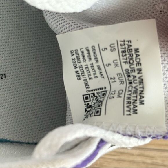 Converse All Star Low Top Purple Infant Sneakers – Size 5 - Picture 7 of 10